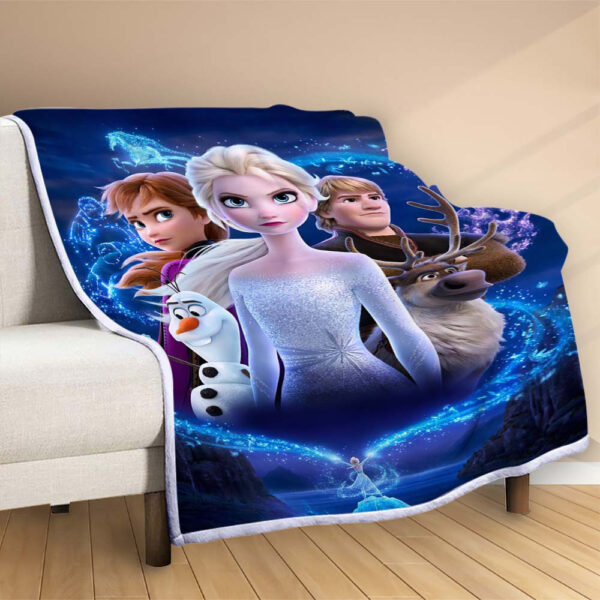 Plaid Disney Frozen La Reine des Neiges Tous les personnages 1002 Couverture Polaire Plaid Canapé – Image 2