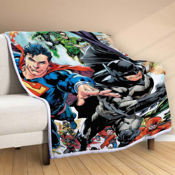Plaid Superman Batman DC Tous les personnages 1004 Couverture Polaire Plaid Canapé – Image 2