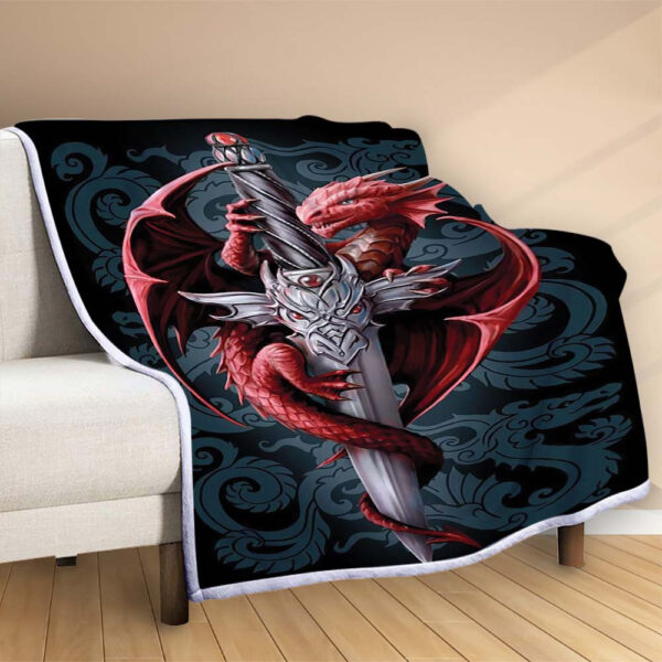 Plaid Dragon dans Anna Strokes Couverture Polaire Plaid Canapé – Image 2