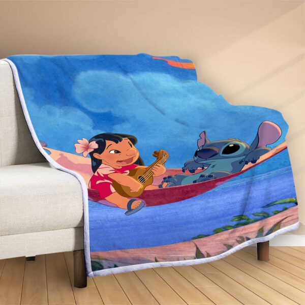 Plaid Disney Lilo et Stitch Personnages 1002 Couverture Polaire Plaid Canapé – Image 2