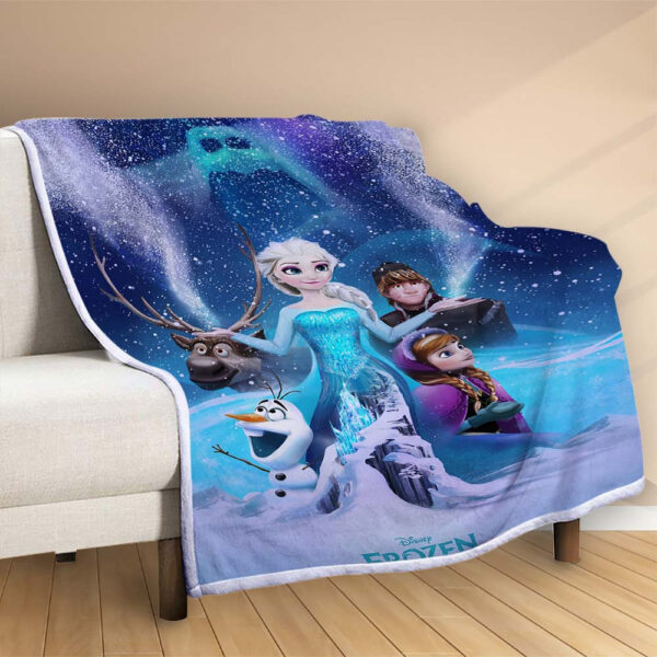 Plaid Elsa Frozen La Reine des neiges Couverture Polaire Plaid Canapé – Image 2