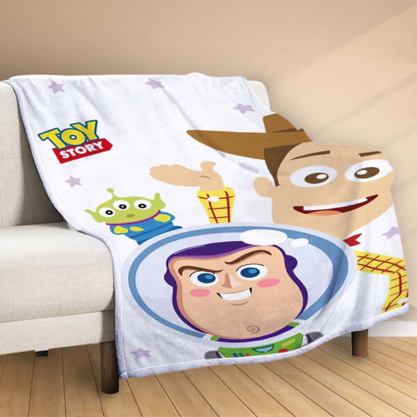 Plaid Buzz Lightyear et Woody Toy Story personnages 1002 Couverture Polaire Plaid Canapé – Image 2