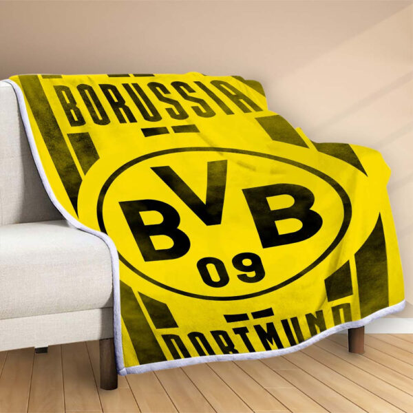 Plaid Borussia Dortmund BVB02 Couverture Polaire Plaid Canapé – Image 2