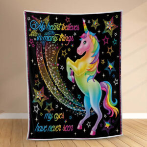 Plaid Licorne colorée 1003 Couverture Polaire Plaid Canapé