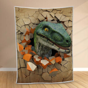 Plaid Dinosaure 3D Narré Trick Art Couverture Polaire Plaid Canapé