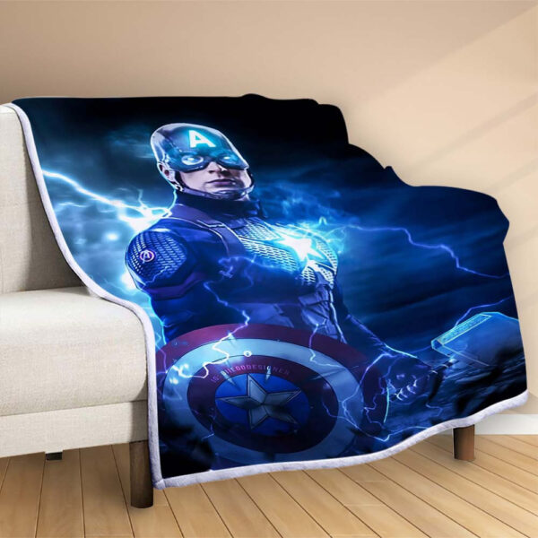 Plaid Captain America Marteau Couverture Polaire Plaid Canapé – Image 2
