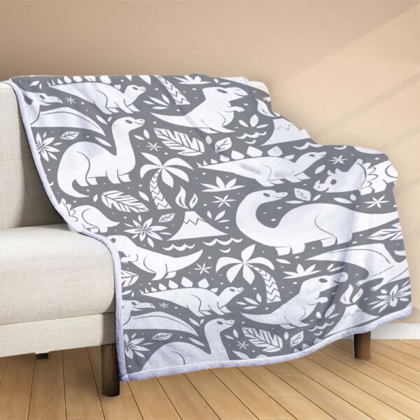 Plaid Dinosaures Couverture Polaire Plaid Canapé – Image 2
