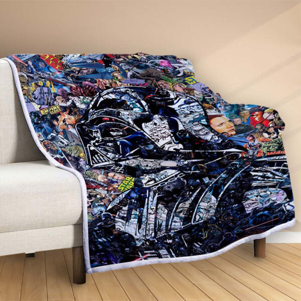 Plaid Dark Vador Art Star Wars Couverture Polaire Plaid Canapé – Image 2