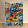 Plaid Guitare Disney Lilo et Stitch Couverture Polaire Plaid Canapé