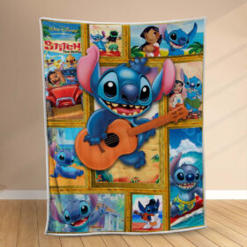 Plaid Guitare Disney Lilo et Stitch Couverture Polaire Plaid Canapé