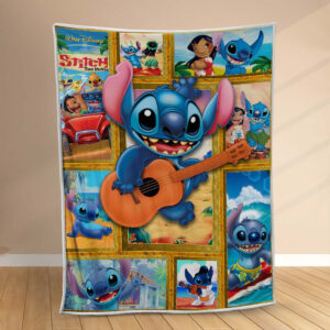 Plaid Guitare Disney Lilo et Stitch Couverture Polaire Plaid Canapé