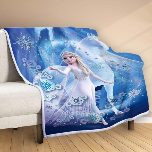 Plaid Elsa Disney Princesse Frozen La Reine des neiges 1004 Couverture Polaire Plaid Canapé – Image 2