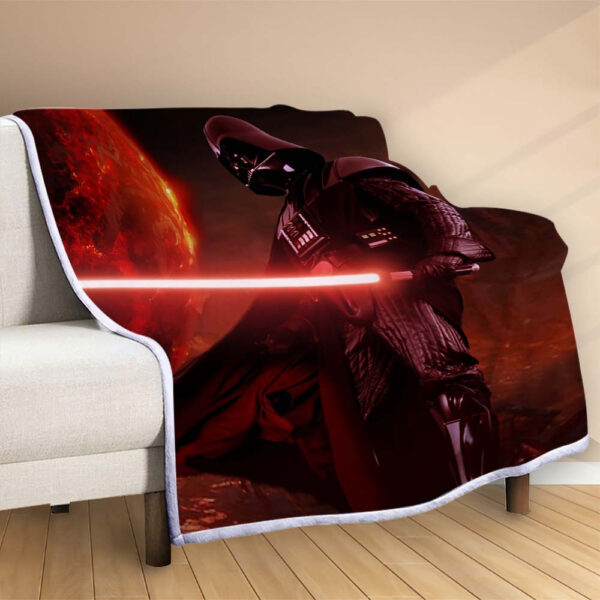 Plaid Dark Vador avec sabre laser Star Wars Couverture Polaire Plaid Canapé – Image 2