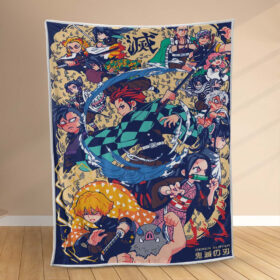 Plaid Demon Slayer Kimetsu no Yaiba Personnages 1003 Couverture Polaire Plaid Canapé