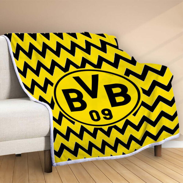 Plaid Borussia Dortmund BVB17 Couverture Polaire Plaid Canapé – Image 2