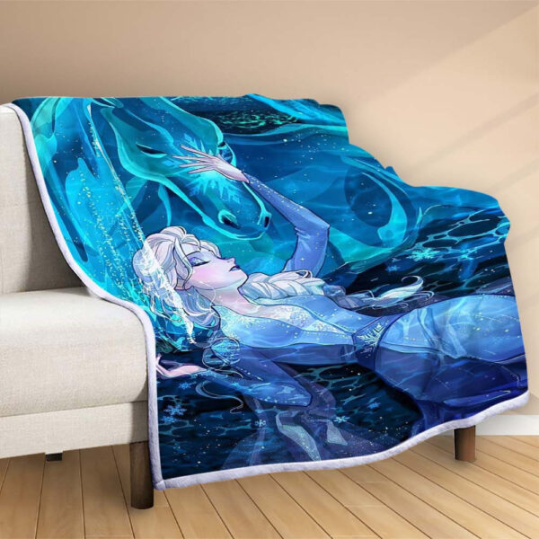 Plaid Elsa Disney Princesse Frozen  La Reine des neiges 1007 Couverture Polaire Plaid Canapé – Image 2