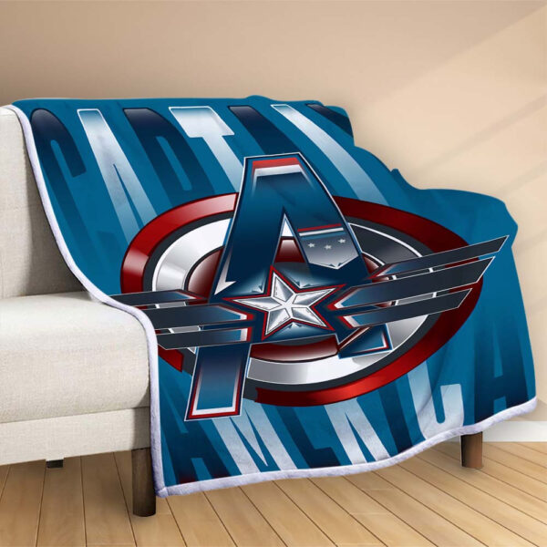 Plaid Captain America Couverture Polaire Plaid Canapé – Image 2