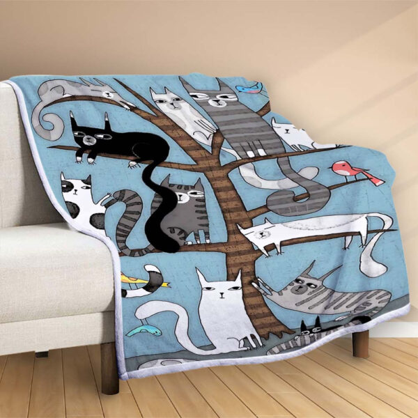 Plaid Arbre à chat Couverture Polaire Plaid Canapé – Image 2