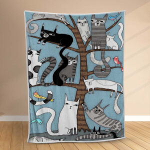 Plaid Arbre à chat Couverture Polaire Plaid Canapé
