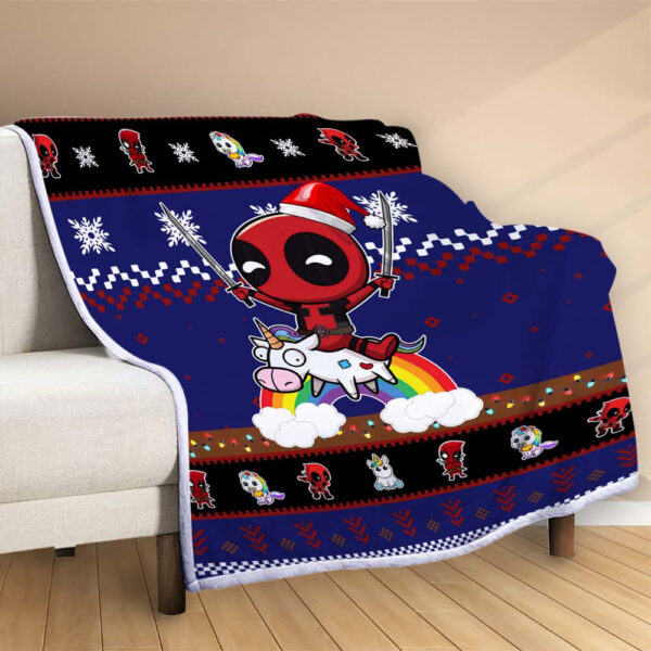 Plaid Deadpool et Licorne Couverture Polaire Plaid Canapé – Image 2