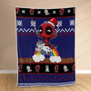 Plaid Deadpool et Licorne Couverture Polaire Plaid Canapé