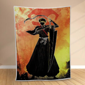 Plaid Bleach Ichigo Kurosaki Âme du héros du manga Shinigami Couverture Polaire Plaid Canapé