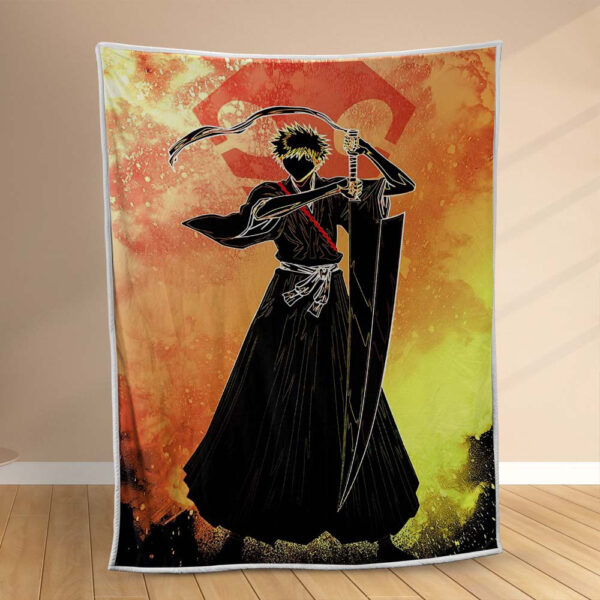 Plaid Bleach Ichigo Kurosaki Âme du héros du manga Shinigami Couverture Polaire Plaid Canapé