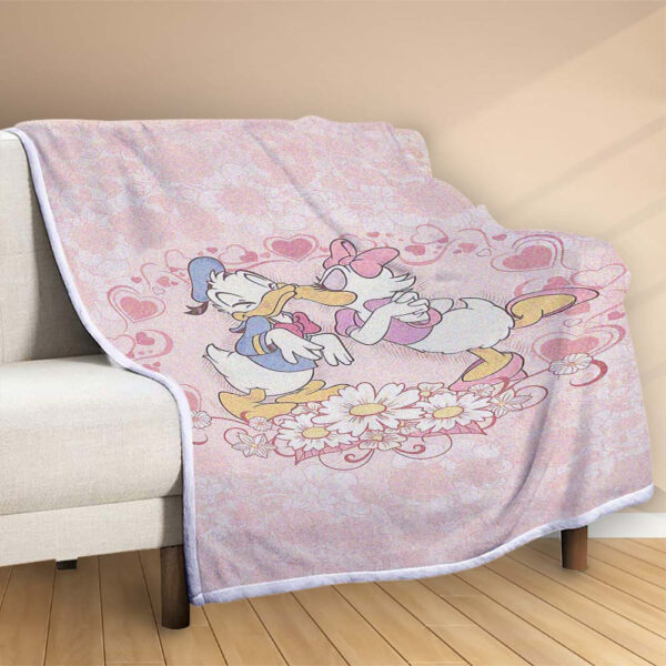 Plaid Donald Duck tombe amoureux Couverture Polaire Plaid Canapé – Image 2
