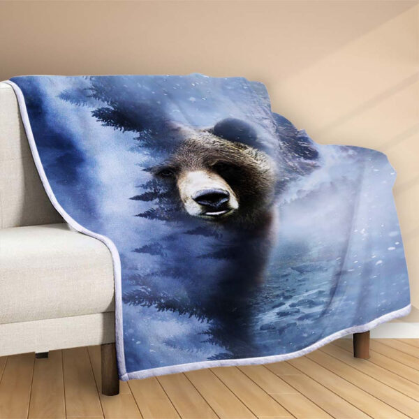 Plaid Ours Animaux Couverture Polaire Plaid Canapé – Image 2