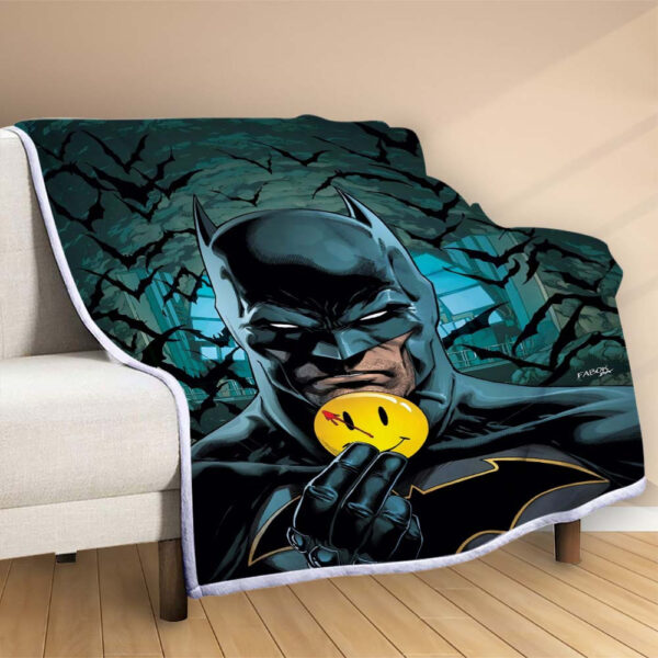 Plaid Broche Batman heureux Couverture Polaire Plaid Canapé – Image 2