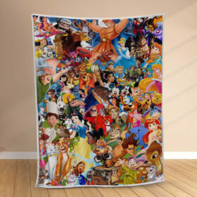Plaid Disney Tous les personnages 1008 Couverture Polaire Plaid Canapé