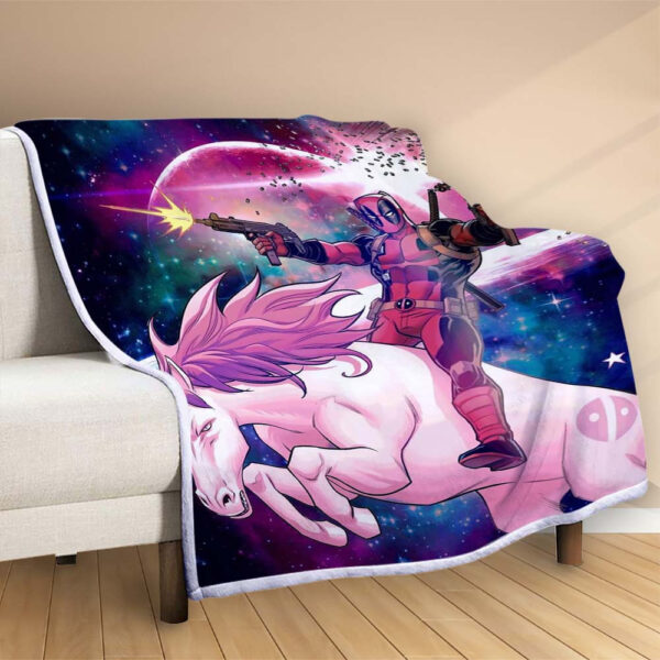 Plaid Deadpool monte un cheval Couverture Polaire Plaid Canapé – Image 2