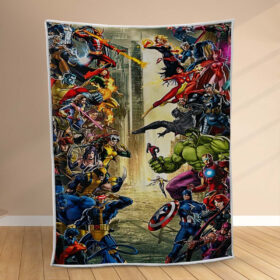 Plaid Bataille Xmen contre Avengers Couverture Polaire Plaid Canapé