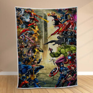 Plaid Bataille Xmen contre Avengers Couverture Polaire Plaid Canapé