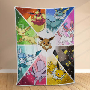 Plaid Combinaison Eevee Pokemon Couverture Polaire Plaid Canapé