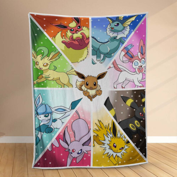 Plaid Combinaison Eevee Pokemon Couverture Polaire Plaid Canapé