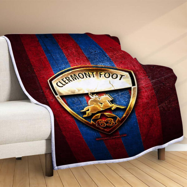 Plaid Clermont Foot FC 1 Couverture Polaire Plaid Canapé – Image 2