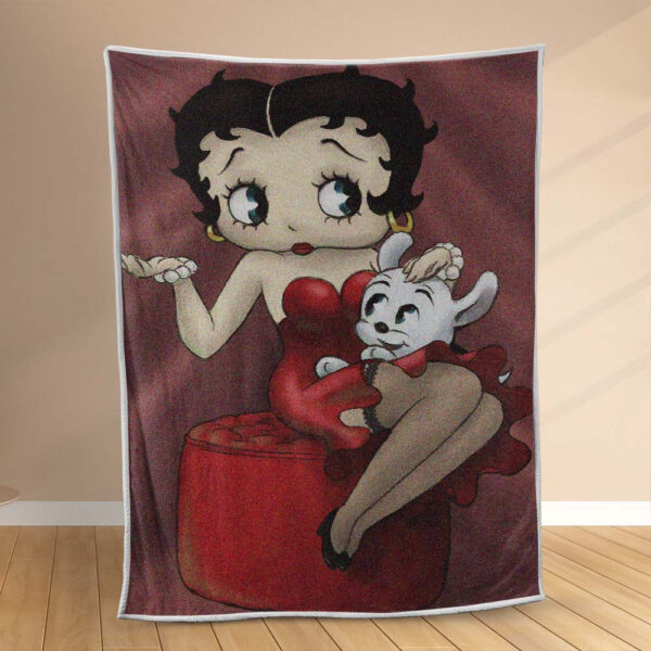 Plaid Betty Boop avec chien Couverture Polaire Plaid Canapé