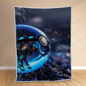 Plaid Pokémon Pokeball Évolution Bleue Couverture Polaire Plaid Canapé