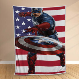 Plaid Lancer de bouclier Captain America Couverture Polaire Plaid Canapé