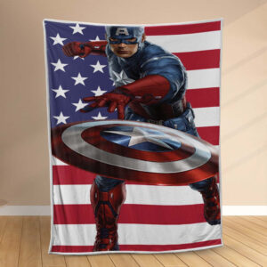 Plaid Lancer de bouclier Captain America Couverture Polaire Plaid Canapé