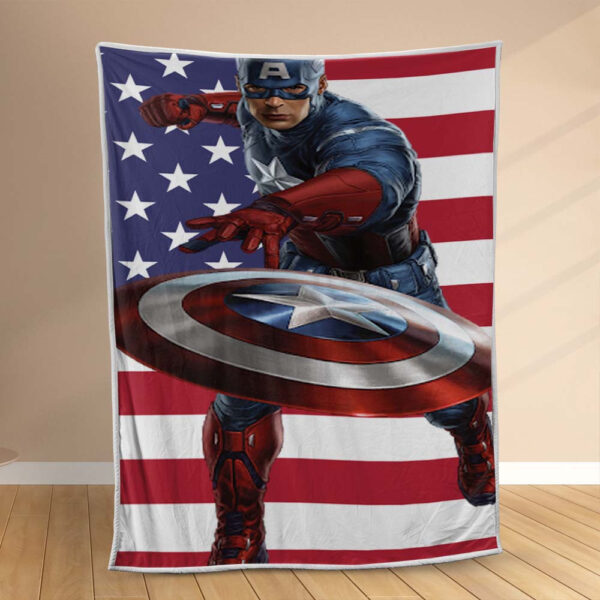 Plaid Lancer de bouclier Captain America Couverture Polaire Plaid Canapé