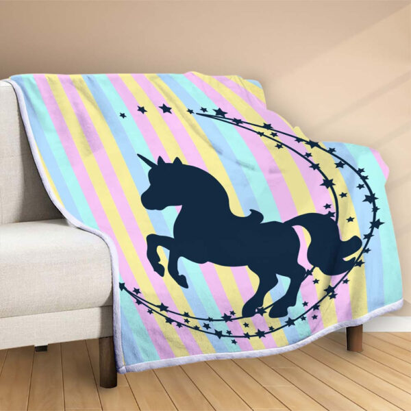 Plaid Licorne colorée 1001 Couverture Polaire Plaid Canapé – Image 2