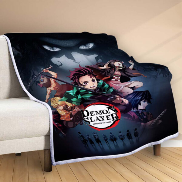 Plaid Demon Slayer Kimetsu no Yaiba Personnages 1004 Couverture Polaire Plaid Canapé – Image 2