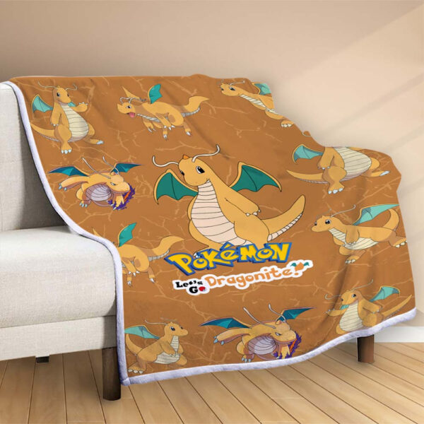 Plaid Pokémon Dragonite Couverture Polaire Plaid Canapé – Image 2