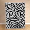 Plaid Motif Zèbre Blanc Noir Couverture Polaire Plaid Canapé