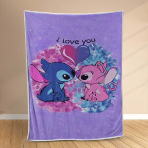 Plaid Disney Stitch et Angle amoureux 2 Couverture Polaire Plaid Canapé