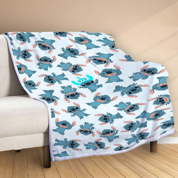 Plaid Disney Stitch avec chapeau bleu Couverture Polaire Plaid Canapé – Image 2