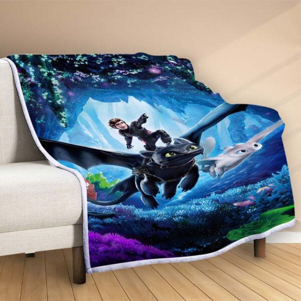 Plaid Dragons Comment entraîner son dragon Couverture Polaire Plaid Canapé – Image 2