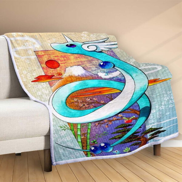 Plaid Dragonair Pokémon 1001 Couverture Polaire Plaid Canapé – Image 2